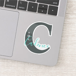 Monogrammed Custom Name Elegant Faux Diamonds