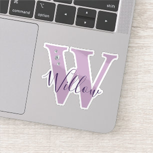 Monogrammed Custom Name Elegant Faux Diamonds