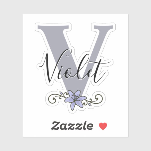 Monogrammed Custom Name Romantic Lily Flower (Sheet)
