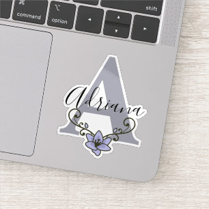 Monogrammed Custom Name Romantic Lily Flower