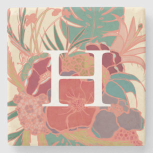 Monogrammed Custom Personalized Floral Coaster