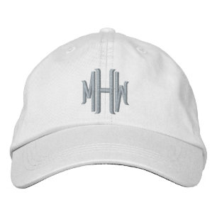 Monogrammed Custom pink white elegant Embroidered Hat