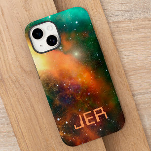 Monogrammed Custom Space Cosmic Galaxy Cosmos Case-Mate iPhone 14 Case