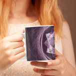Monogrammed Dark Purple Star Fractal Coffee Mug<br><div class="desc">This unique coffee mug features abstract purple fractal flame art in the shape of a star and a monogram in matching shade. Perfect gift for mathematicians and fractal lovers.</div>