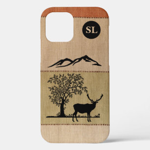 Monogrammed Deer Silhouette Apple iPhone 12 Case