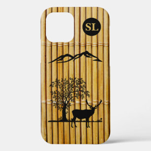 Monogrammed Deer Silhouette Apple iPhone 12 Case