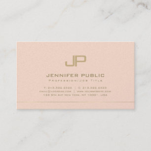 Monogrammed Design Trendy Glamorous Plain Luxury Business Card