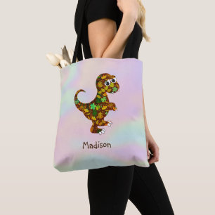 Monogrammed Dinosaur Tote Bag