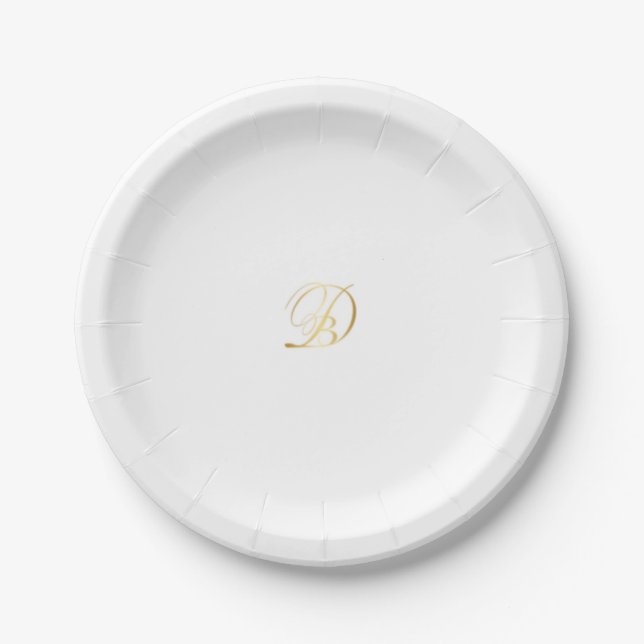 Monogrammed durable, disposable paper plates (Front)
