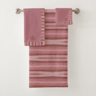 Monogrammed Dusty Rose Bath Towel Set