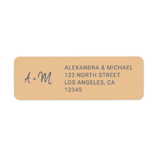 Monogrammed dusty rose navy script wedding rsvp