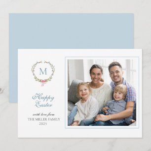 Monogrammed Easter photo greetings Card