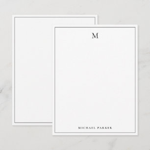 Monogrammed Elegant Black and white Professional Thank You Card