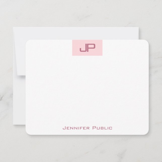 Monogrammed Elegant Blush Pink Simple Template (Front)