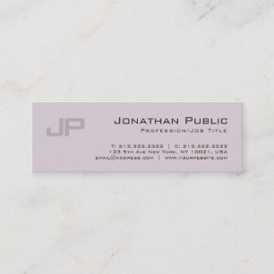 Monogrammed Elegant Modern Design Salon Plain Mini Business Card