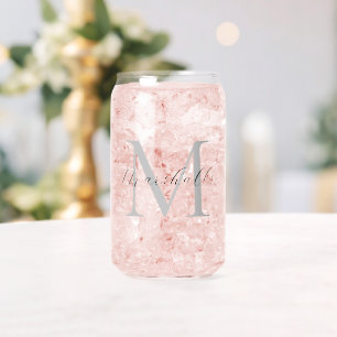 Monogrammed elegant script can glass