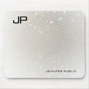 Monogrammed Elegant Template Glam Modern Custom Mouse Pad