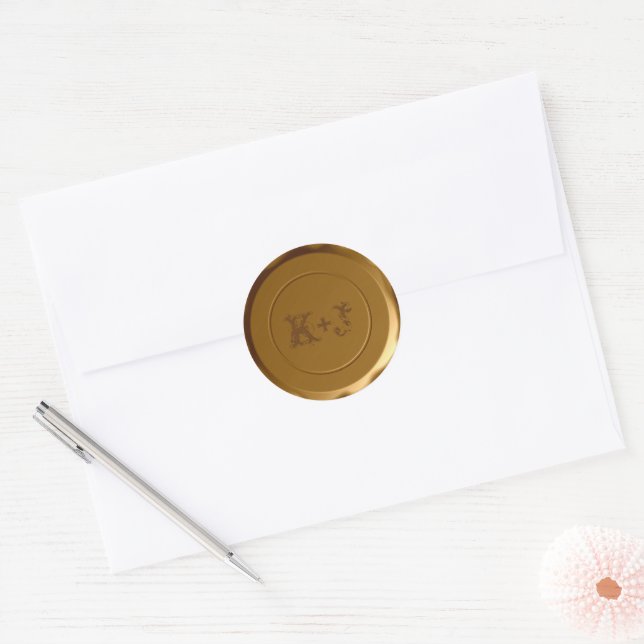 Monogrammed Envelope Seal - Gold (Envelope)