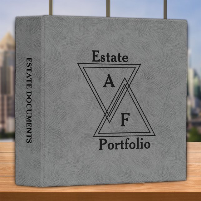 Monogrammed Estate Planning  - Grey Faux Leather  Binder (Creator Uploaded)
