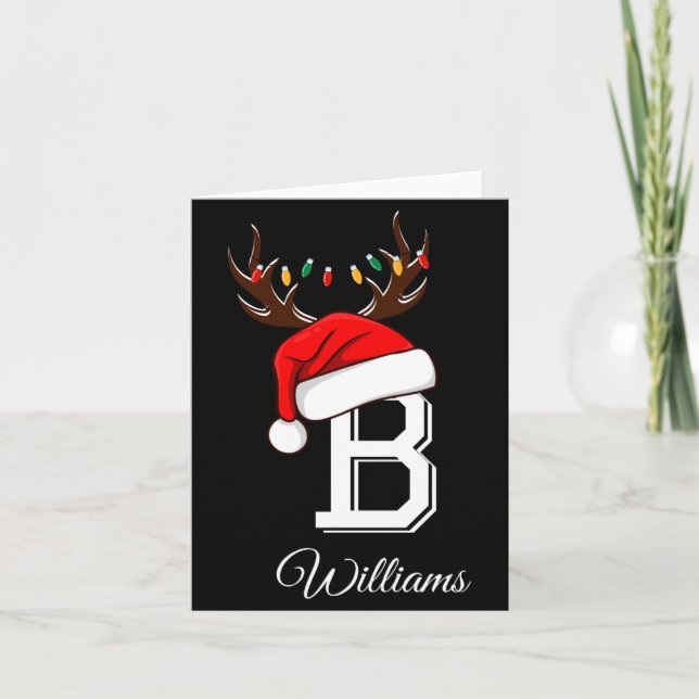 Monogrammed Family Christmas Matching Outfits _3  Card (Front)