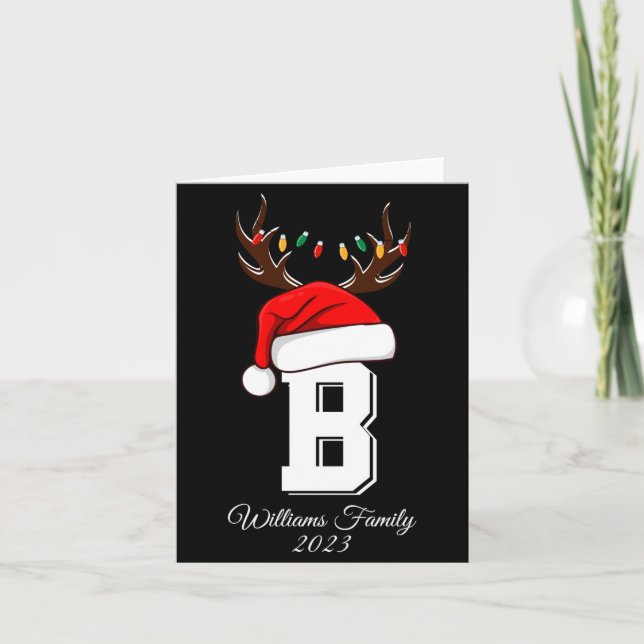 Monogrammed Family Christmas Matching Outfits  Card (Front)