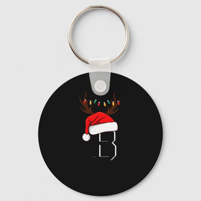 Monogrammed Family Christmas Matching Outfits  Keychain (Front)