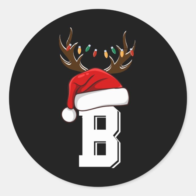 Monogrammed Family Christmas Matching Outfits T Sh Classic Round Sticker (Front)