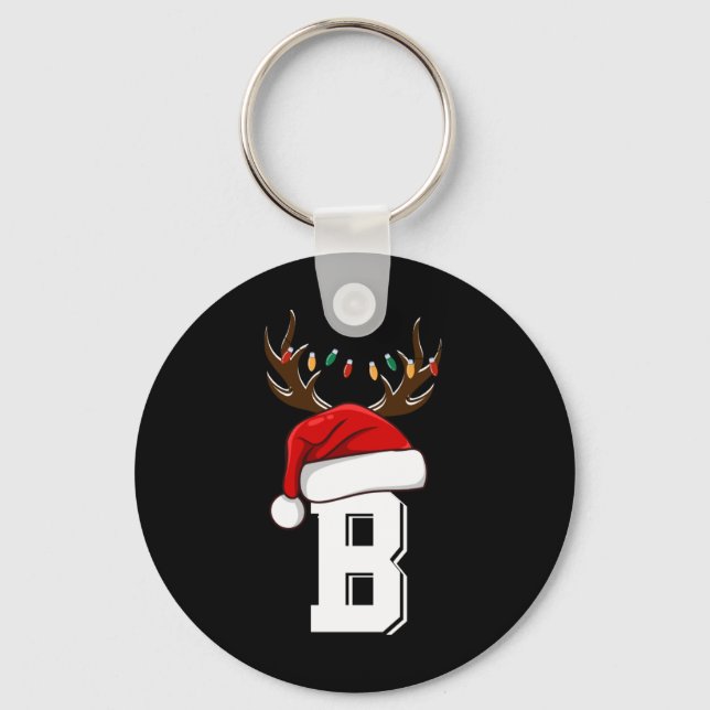 Monogrammed Family Christmas Matching Outfits T Sh Keychain (Front)