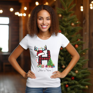 Monogrammed Family Christmas Personalize With Name T-Shirt