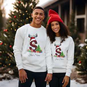 Monogrammed Family Christmas Personalize With Name T-Shirt
