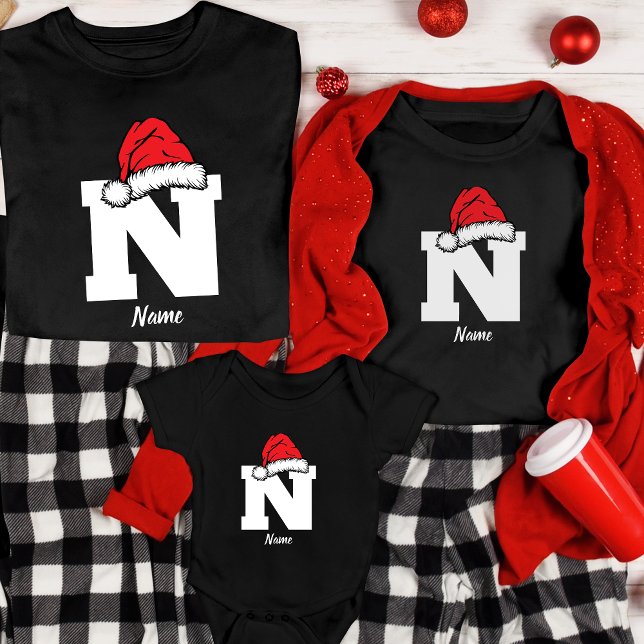 Monogrammed Family Christmas Personalize With Name T-Shirt (Creator Uploaded)