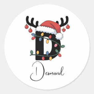 Monogrammed Family Christmas Personalized Holiday Classic Round Sticker