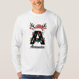 Monogrammed Family Christmas  Personalized Holiday T-Shirt