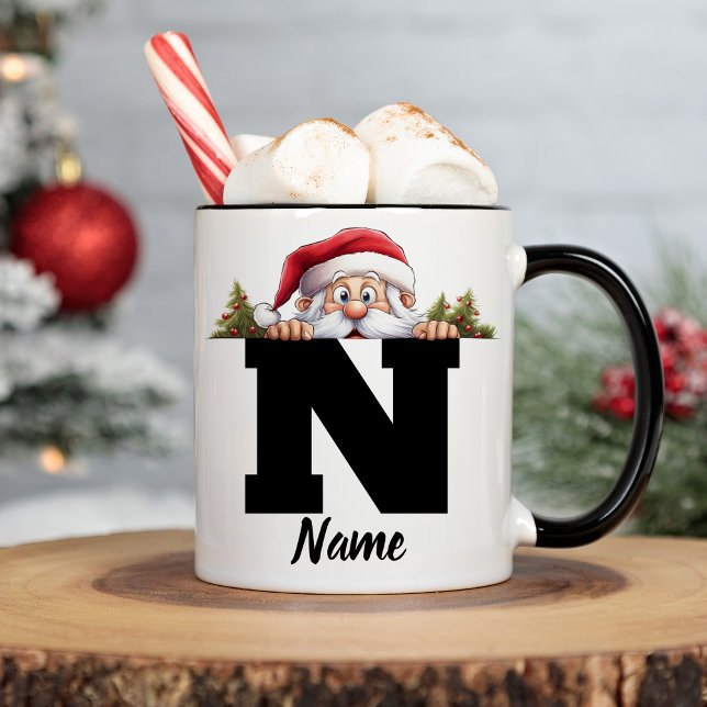 Monogrammed Family Christmas Personalized Santa Coffee Mug (Creator Uploaded)
