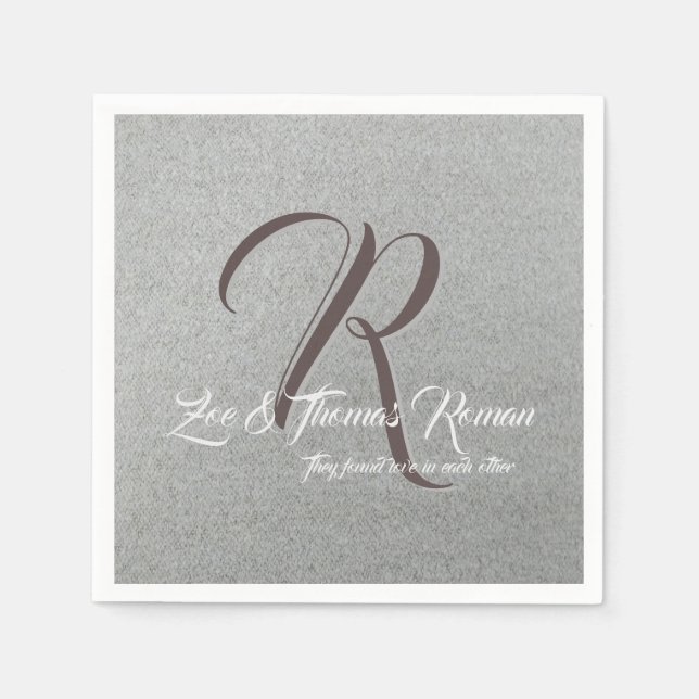 Monogrammed family custom napkin (Front)