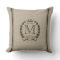 Monogrammed Family Logo Burlap Look Lumbar Pillow