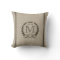 Monogrammed Family Logo Burlap Look Lumbar Pillow