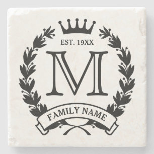 Monogrammed Family Logo Stone Coaster