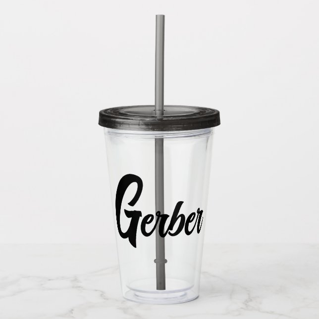 Monogrammed Family Name Acrylic Tumbler (Front)