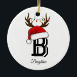 Monogrammed Family Name Santa Claus Christmas  Ceramic Ornament<br><div class="desc">Monogrammed Family Name Santa Claus Christmas</div>
