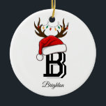 Monogrammed Family Name Santa Claus Christmas  Ceramic Ornament<br><div class="desc">Monogrammed Family Name Santa Claus Christmas</div>