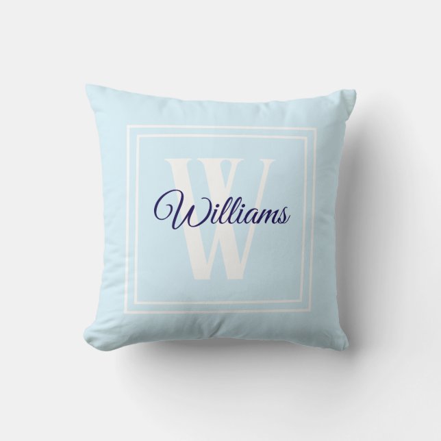 Monogrammed Family name Throw Pillow (Front)