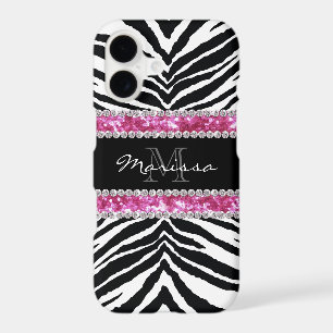 Monogrammed Faux Glitter Bling Rhinestone Girl's