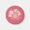 Monogrammed Feminine Pink Dots & Pink Coral Floral
