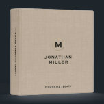 Monogrammed Financial Legacy Binder<br><div class="desc">A modern monogrammed binder for financial legacy planning,  funeral and estate planning,  family emergency documents and more.</div>