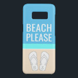 Monogrammed Flip Flops on Sand Modern Beach Please Case-Mate Samsung Galaxy S8 Case<br><div class="desc">Beach Please. Protect your cell phone in style with this modern minimalist beach theme Galaxy S8 Case. Cover design features personalized monogrammed flip-flops with your initials and a simple sand, sea, and sky coastal inspired colour block design. All text can be changed or deleted. The trendy tropical design with cute...</div>