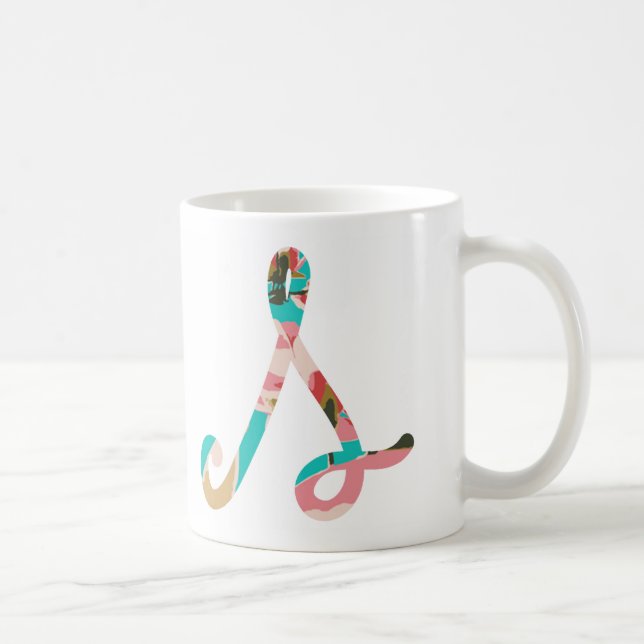 Monogrammed Floral Bible Verse Letter S Coffee Mug (Right)