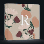 Monogrammed Flower Binder - Peach Mint White Cream<br><div class="desc">Hand drawn artwork by Morgan Harper Nichols. This binder is great for recipes,  wedding planning,  Her Binder Project,  college,  and more!</div>