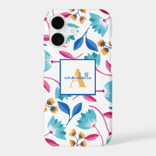 Monogrammed Folk Art Floral Pattern