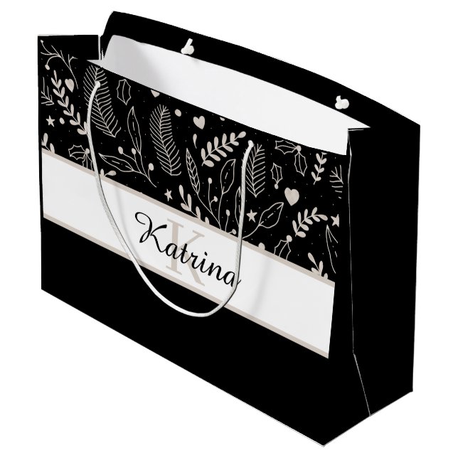 Monogrammed Gift Bag (Back Angled)